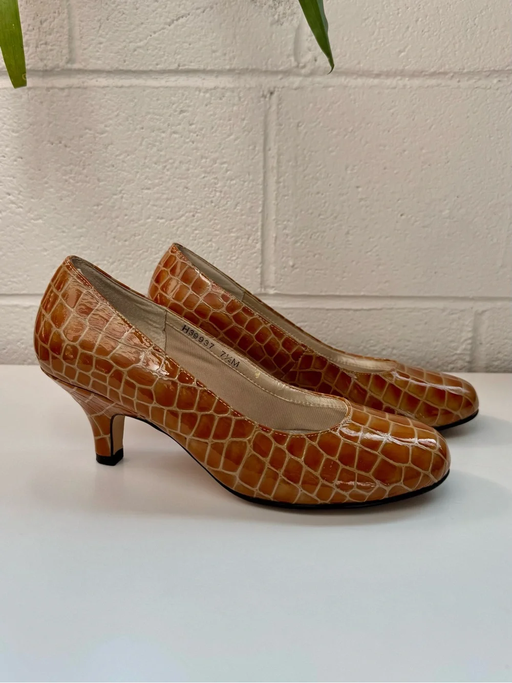 Vintage Ros Hommerson Patent Leather Croc Pumps